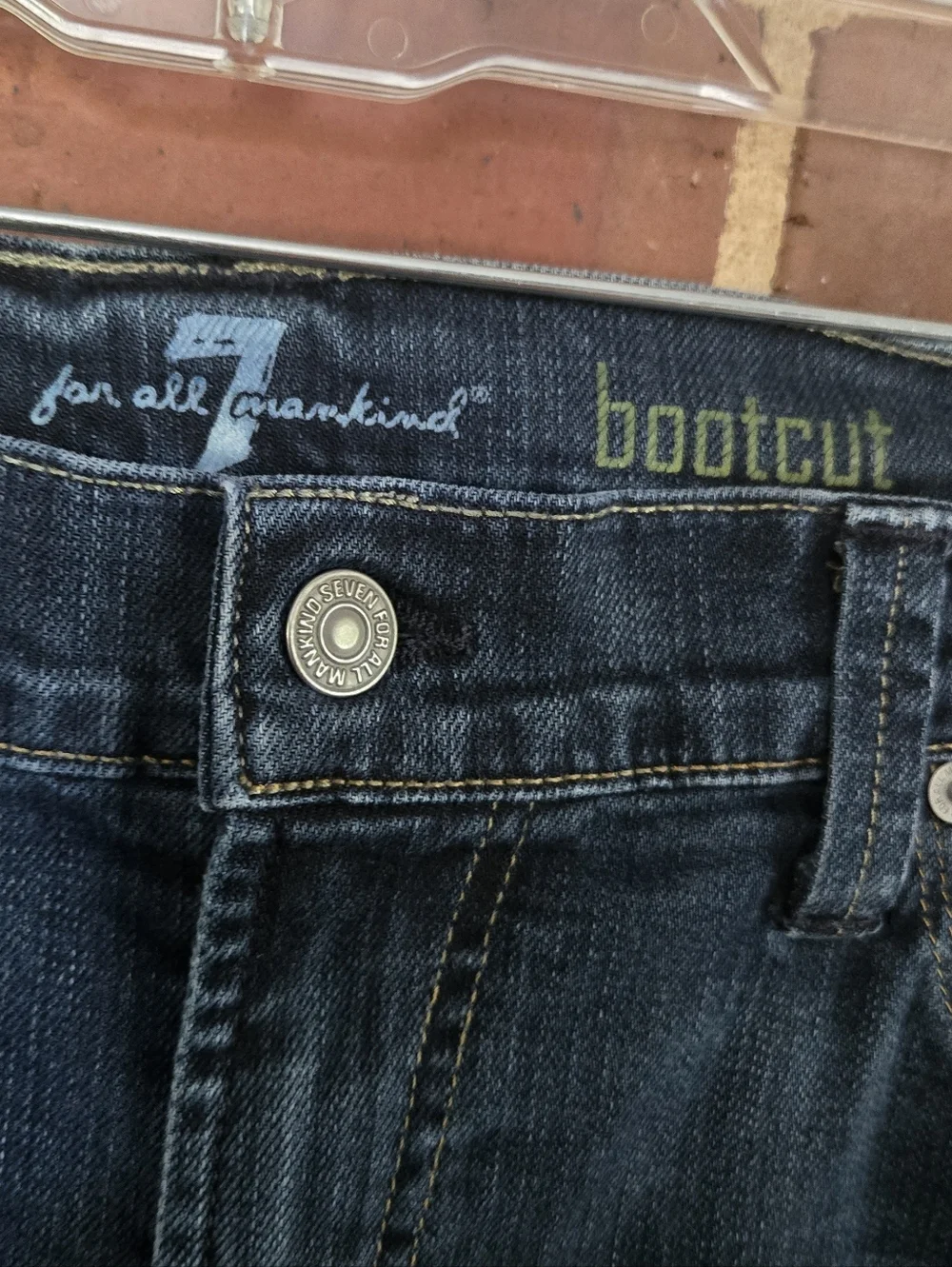 7 For All Mankind Bootcut Jeans Men's 36 Dark Wash Made in USA Premium Denim Y2K